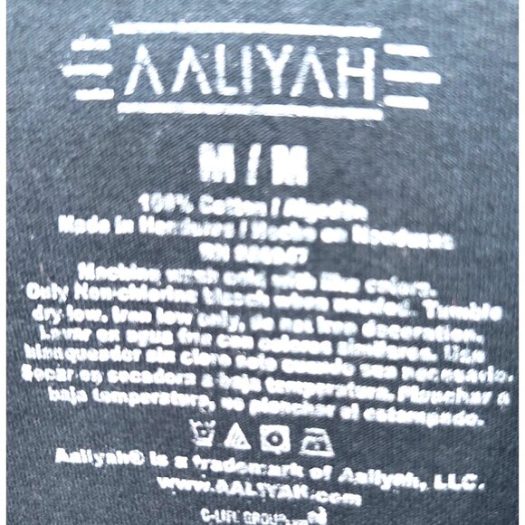Aaliyah Long Sleeve Black Graphic Tee M - Picture 2 of 3